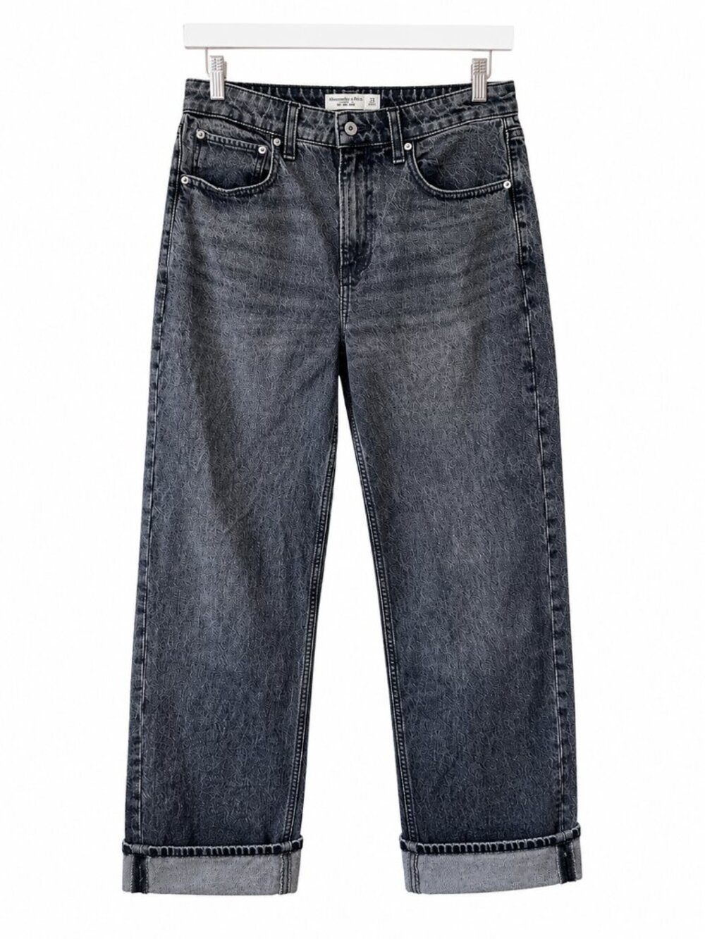 Abercrombie Curve Love High Rise 90s Relaxed Jeans Black 28 Short